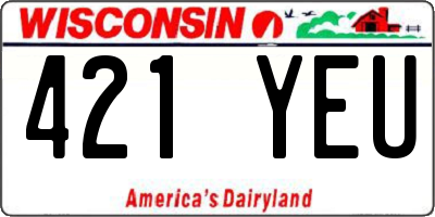 WI license plate 421YEU