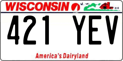 WI license plate 421YEV