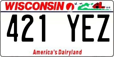 WI license plate 421YEZ