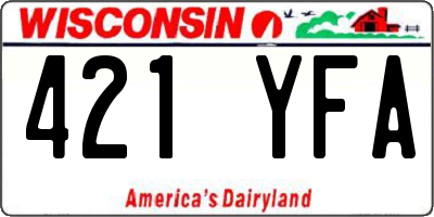 WI license plate 421YFA