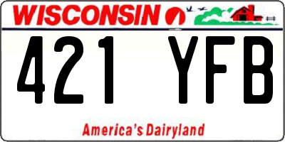 WI license plate 421YFB
