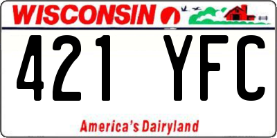 WI license plate 421YFC