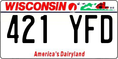 WI license plate 421YFD