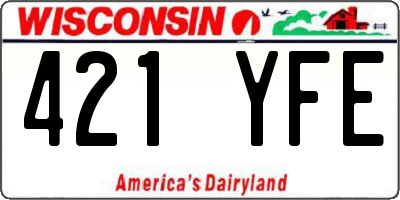 WI license plate 421YFE