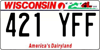 WI license plate 421YFF