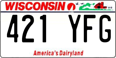 WI license plate 421YFG