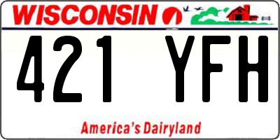 WI license plate 421YFH