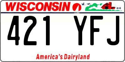 WI license plate 421YFJ
