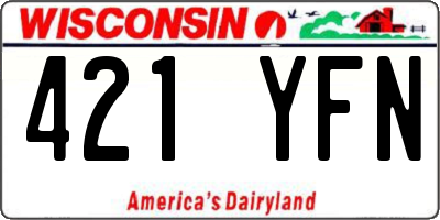 WI license plate 421YFN