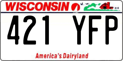 WI license plate 421YFP