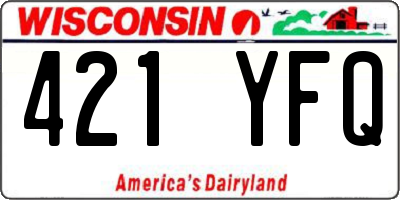 WI license plate 421YFQ