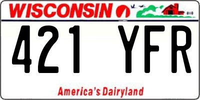 WI license plate 421YFR