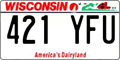 WI license plate 421YFU