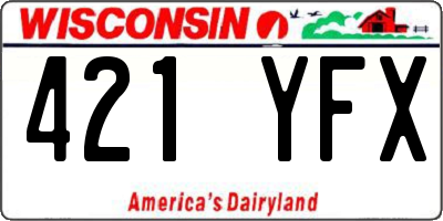 WI license plate 421YFX