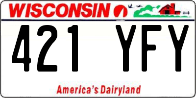 WI license plate 421YFY