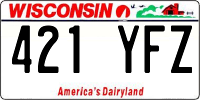WI license plate 421YFZ