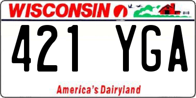WI license plate 421YGA