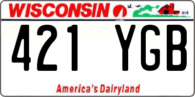 WI license plate 421YGB