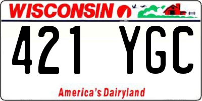 WI license plate 421YGC