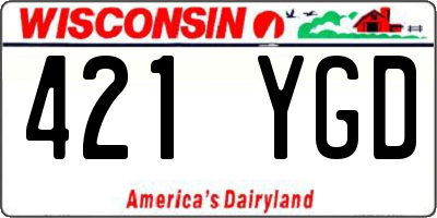 WI license plate 421YGD