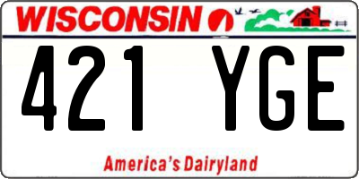 WI license plate 421YGE