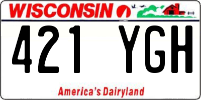 WI license plate 421YGH