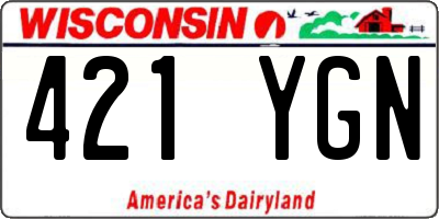 WI license plate 421YGN