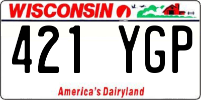 WI license plate 421YGP