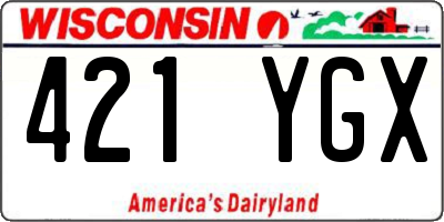 WI license plate 421YGX