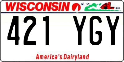 WI license plate 421YGY