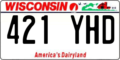 WI license plate 421YHD