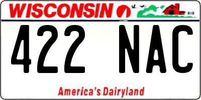 WI license plate 422NAC