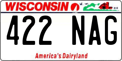 WI license plate 422NAG