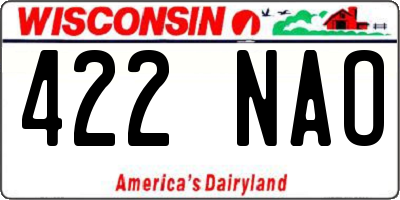 WI license plate 422NAO