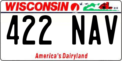 WI license plate 422NAV