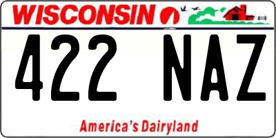 WI license plate 422NAZ