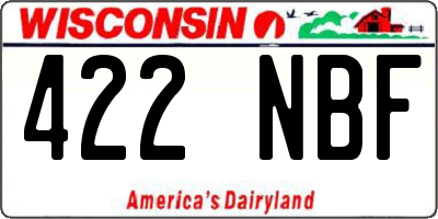 WI license plate 422NBF