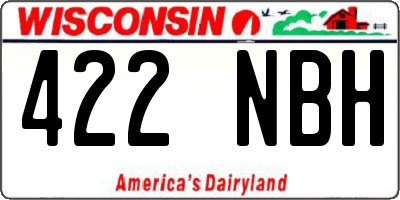WI license plate 422NBH
