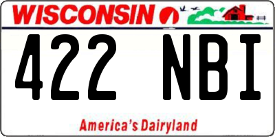 WI license plate 422NBI