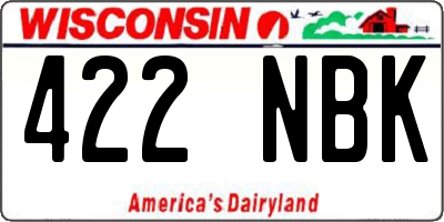 WI license plate 422NBK