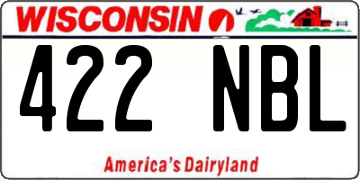 WI license plate 422NBL