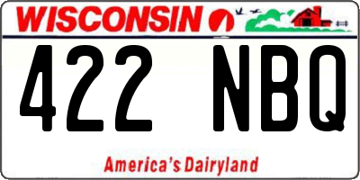 WI license plate 422NBQ