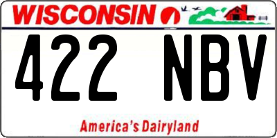 WI license plate 422NBV