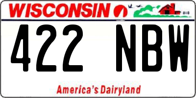 WI license plate 422NBW