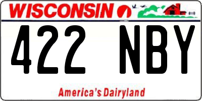 WI license plate 422NBY