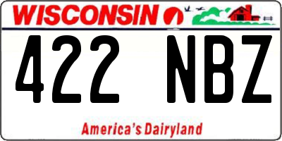 WI license plate 422NBZ