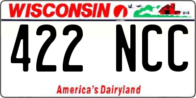 WI license plate 422NCC