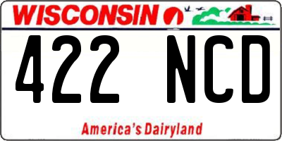 WI license plate 422NCD