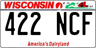 WI license plate 422NCF