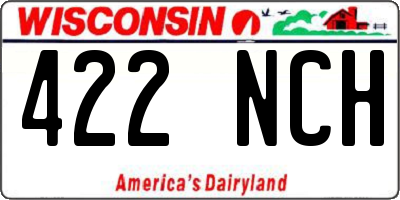 WI license plate 422NCH